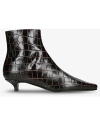 Totême - Croc-embossed Leather Heeled Ankle Boots - Lyst