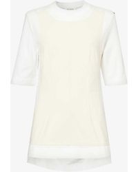 Sportmax - Ululo Contrast-panel Cotton-jersey T-shirt - Lyst