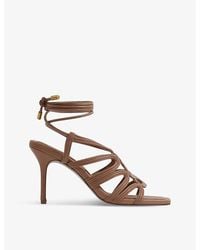 Reiss - Keira Rope-strap Leather Heeled Sandals - Lyst