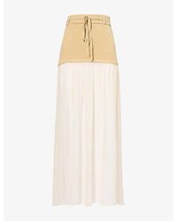 AYA MUSE - Asha Sheer-Panel Cotton Maxi Skirt - Lyst