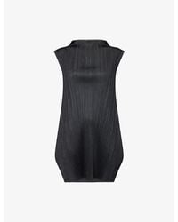 Pleats Please Issey Miyake - Lamp Shade Sleeveless Knitted Top - Lyst