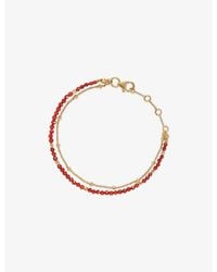 Astley Clarke - Fine Biography 18Ct- Plated Sterling- And Carnelian Bracelet - Lyst