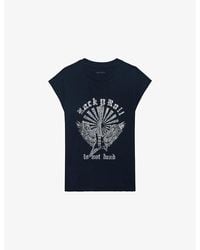Zadig & Voltaire - Cloe Rhinestone-Embellished Cotton-Jersey Tank Top - Lyst