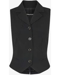 Whistles - Sia Single-breasted Cropped Wool-blend Waistcoat - Lyst