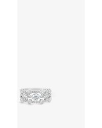 De Beers Womens 18k White Gold Arpeggia Three-row 18ct White-gold And 1.67~ct Diamond Ring 53mm