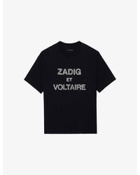 Zadig & Voltaire - Tedda Rhinestone-Embellished Cotton-Jersey T-Shirt - Lyst