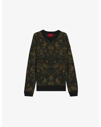 HUGO - Tapestry Jacquard Relaxed Knitted Jumper - Lyst