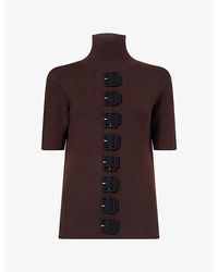 Zankov - Silvina Buckle-Embellished Wool Top - Lyst