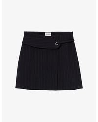Claudie Pierlot - Wrap Belted-Waist Stretch-Woven Mini Skirt - Lyst