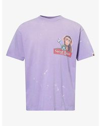 A Bathing Ape - Saint Mxxxxxx X Bape Printed Cotton-Jersey T-Shirt - Lyst