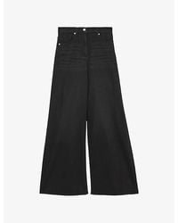 Reiss - Heather Wide-Leg High-Rise Denim-Blend Jeans - Lyst