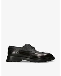 Alexander McQueen - Brogue-embellished Leather Derby Shoes - Lyst