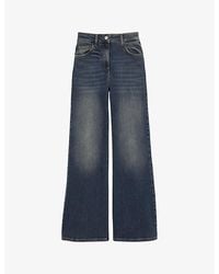 Reiss - Mid Bonnie Mid-Rise Flared-Leg Denim Jeans - Lyst