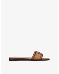 Sam Edelman - Irina Branded-Strap Leather And Woven Sandals - Lyst