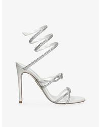 Rene Caovilla - Cleo Twist 105 Crystal-Embellished Leather Heeled Sandals - Lyst