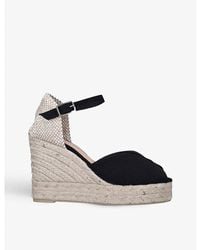 Castañer - Bianca Open-Toe Cotton-Canvas Wedge Espadrilles - Lyst