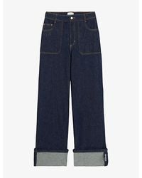 Claudie Pierlot - Folded-Hem Wide-Leg Mid-Rise Jeans - Lyst