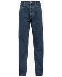 Prada - Branded-plaque Five-pocket Classic-fit Jeans - Lyst