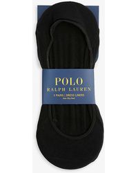 Polo Ralph Lauren - Pack Of Three Logo-embroidered Stretch-cotton Blend Ankle Socks - Lyst