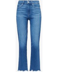 PAIGE - Cindy Straight-leg High-rise Stretch Denim-blend Jeans - Lyst