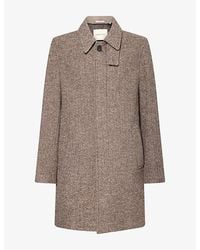 GANT - Herringbone Wool-Blend Car Coat - Lyst