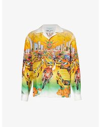 Casablancabrand - Traffic Graphic-print Silk Shirt - Lyst