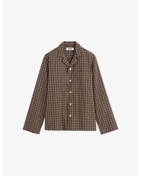 Tekla - Checked Cotton Pyjama Shirt - Lyst