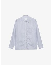 Prada - Stripe-Print Zipper Cotton Shirt - Lyst