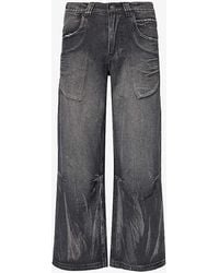 Jaded London - Wing Colossus Stud-embellished Relaxed-fit Wide-leg Jeans - Lyst