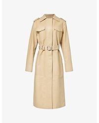 Jil Sander - Spread-collar Belted Leather Trench Coat - Lyst