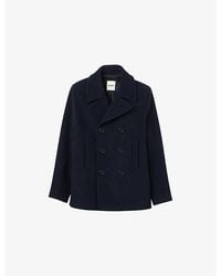 Sandro - Double-Breasted Peak-Lapel Wool-Blend Coat - Lyst