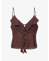 PAIGE - Indiah Polka-Dot Woven Cami Top - Lyst