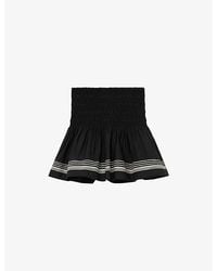 Reiss - Cat Stripe-Detail Cotton Mini Skirt - Lyst