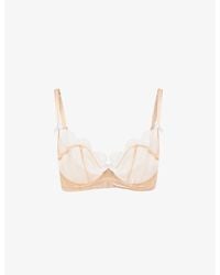 Agent Provocateur - Lorna Soft-cup Embroidered Mesh Underwired Bra - Lyst