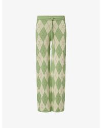 House Of Sunny - Argyle Knitted Cotton Trousers - Lyst