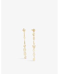 Vivienne Westwood - Raimunda Branded-lettering Brass Earrings - Lyst