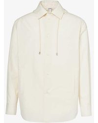 Loewe - Anagram-jacquard Hooded Cotton Overshirt - Lyst