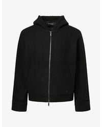 Emporio Armani - Hooded Zip-Up Wool-Blend Jacket - Lyst