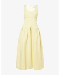 Odd Muse - Cinched Cotton-Blend Midi Dress - Lyst