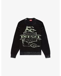 DIESEL - K-Belez Crewneck Cotton-Jersey Sweatshirt - Lyst