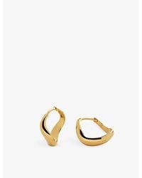 Monica Vinader - Swirl Small 18Ct-Plated Vermeil Sterling- Hoop Earrings - Lyst