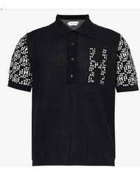 Honor The Gift - Contrast-pattern Short-sleeved Cotton-knit Polo Shirt - Lyst