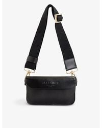 AllSaints - Zoe Stud-textured Leather Crossbody Bag - Lyst