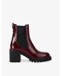 Carvela Kurt Geiger - Mega Logo-Plaque Leather Heeled Ankle Boots - Lyst