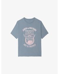 Zadig & Voltaire - Berry Graphic-Print Short-Sleeve Cotton T-Shirt - Lyst
