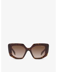 Prada - Pr 14zs Irregular-frame Tortoiseshell Acetate Sunglasses - Lyst