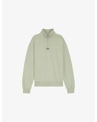 HUGO - Logo-Patch Quarter-Zip Cotton-Terry Sweatshirt - Lyst