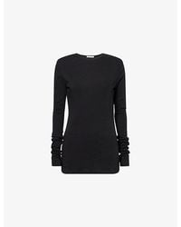 Entire studios - Sheer Long-Sleeve Cotton-Jersey T-Shirt - Lyst