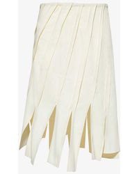 Bottega Veneta - Diagonal-design Mid-rise Stretch-woven Midi Skirt - Lyst