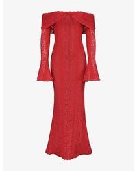 House Of Cb - Belle Off-Shoulder Lace Maxi Dress - Lyst